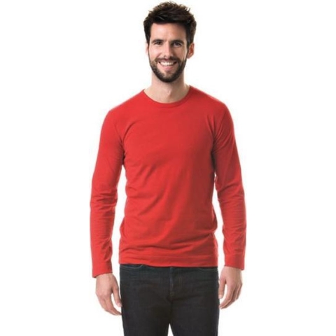 Lange mouwen/longsleeve stretch t-shirt - navy blauw - heren - Herenkleding M (38/50) -