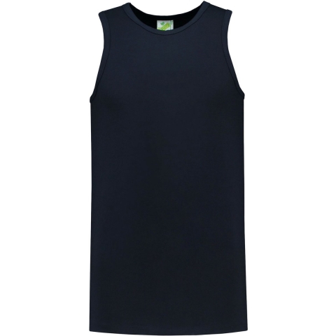 Sport singlet voor heren - donkerblauw - mouwloos shirtje - katoen/elastaan - ademend M (50) -