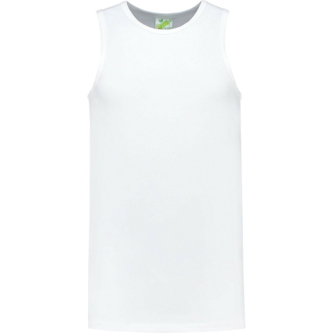Sport singlet voor heren - wit - mouwloos shirtje - katoen/elastaan - ademend 2XL (56) -