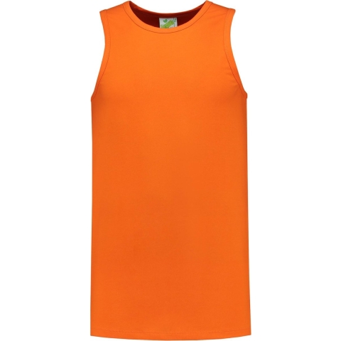 Sport singlet voor heren - oranje - mouwloos shirtje - katoen/elastaan - ademend XL (54) -