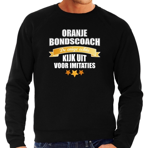 Zwarte sweater / trui Holland / Nederland supporter de enige echte bondscoach EK/ WK voor heren 2XL -