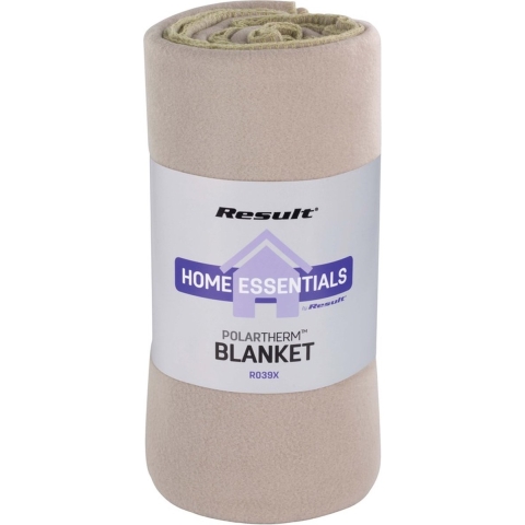 Fleece plaid/deken beige 140 x 175 cm luxe/dikke kwaliteit -