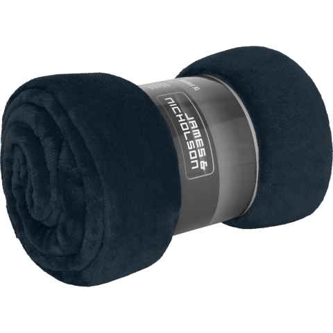 Fleece deken/plaid - zacht polyester - donkerblauw - 180 x 130 cm - XL formaat -