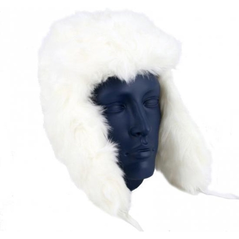 Witte Russische bontmuts polar 57 cm -
