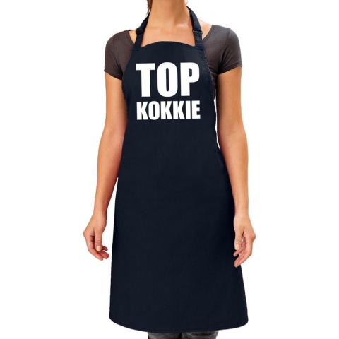 Top kokkie barbeque schort / keukenschort navy voor dames -