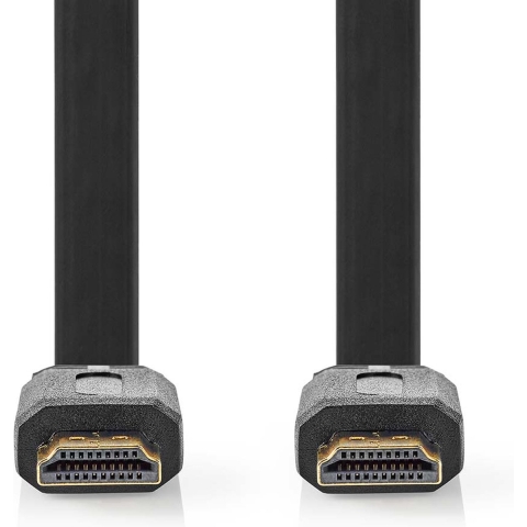 Nedis CVGL34100BK100 High Speed ??hdmi™-kabel Met Ethernet Hdmi™ Connector Hdmi™ Connector 4k@30hz 10.2 Gbps 10.0 M Plat Pvc Zwart Label