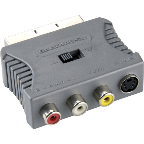 Bandridge BVP765 Scart Adapter Scart Male - S-video Female + 3x Rca Female Grijs