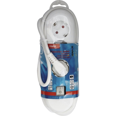 Scanpart Tafelcontactdoos 3-v Randaarde Schakelaar Ak En 3.0m(3x1,5mm)