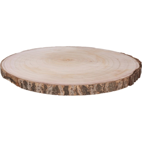 Kaarsenbord/decoratie dienblad - houten boomschijf - D45 x H3 cm - rond - tafeldecoratie schaal -