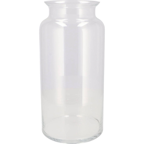 Bloemenvaas melkbus fles model Milky - transparant glas - D19 x H35 cm -
