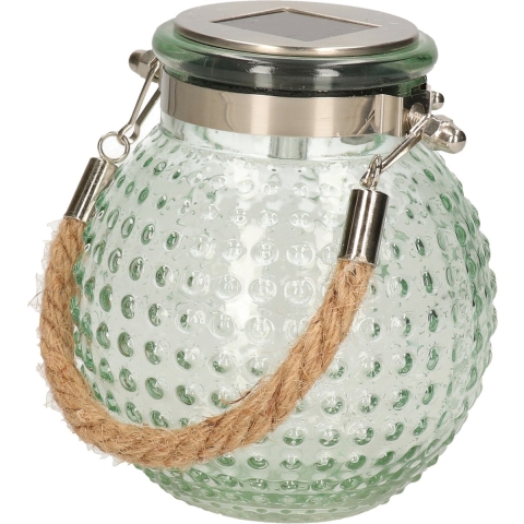 Solar lantaarn glas - groen - bubbel structuur - 10 x 12 cm -