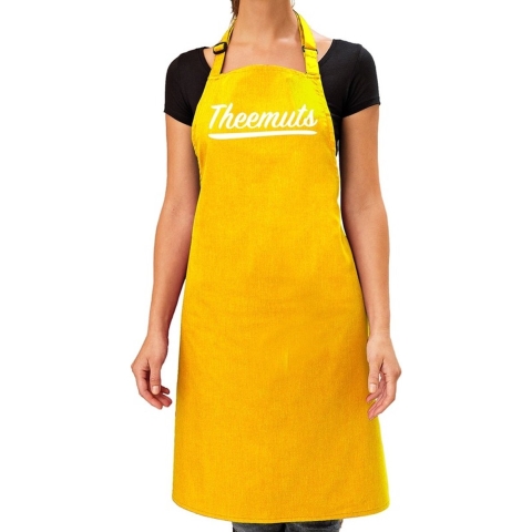 Theemuts keukenschort geel voor dames -