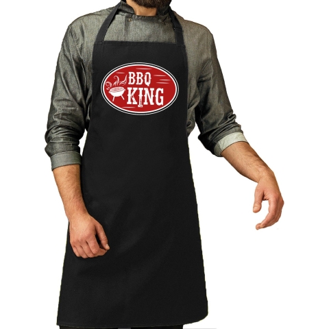 BBQ king cadeau schort zwart voor heren -