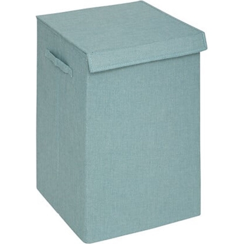 5Five Eureka sorteer wasmand - 74 liter - lichtblauw - 37 x 37 x 60 cm - MDF/Polyester stof -