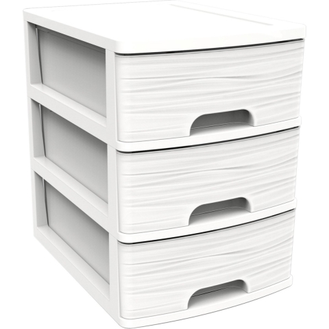 EDA Ladeblok/bureau organizer A5 - wit - 3x lades - stapelbaar - L27 x B36 x H35 cm -