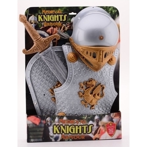 Ridderset - 4-delig - schild - zwaard - helm - kinderen - ridder accessoires -