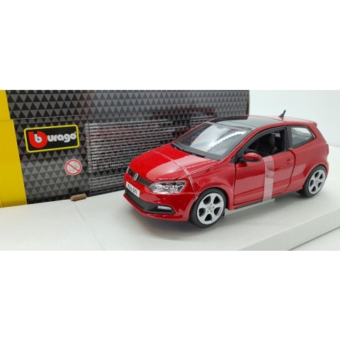 Modelauto Volkswagen Polo 5 - GTI - rood - schaal 1:24 - 23 cm - schaalmodel -
