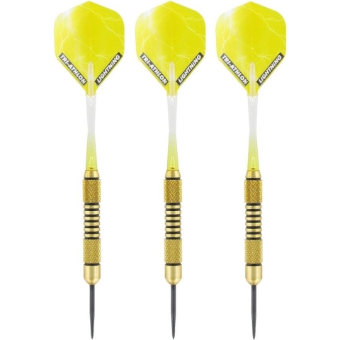 Dartpijlen - 3x st - Speedy Yellow Brass - 19 grams - pijltjes - darten -