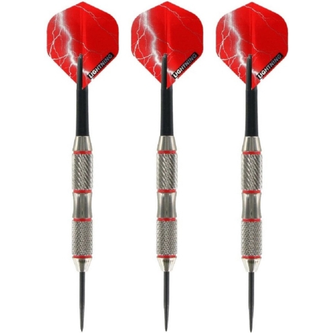 1x Set van 3 dartpijlen Blackjack Brass Red 23 grams -