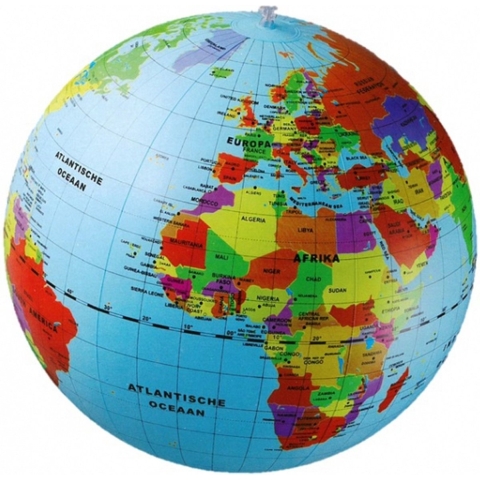 Opblaasbare wereldbol - 50 cm - PVC - opblaas globe - strandbal -