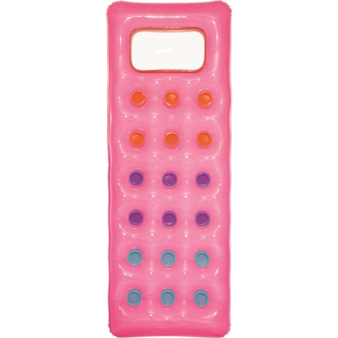 Roze luchtbed met doorschijnend hoofdkussen 188 cm volwassenen -