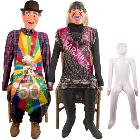 Opblaasbare Abraham of Sarah pop - 50 jaar - verjaardag - tuin feest - 140 cm -