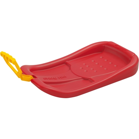 Kunststof sneeuw slee met handvat voor kinderen 58 cm rood -