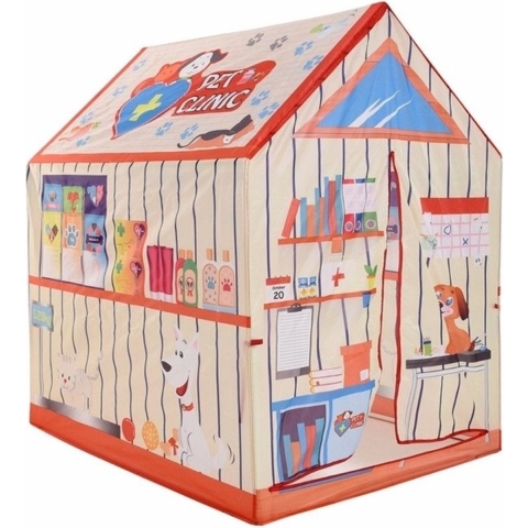 Speeltent/speelhuis dierenkliniek - speelgoed huisje - 72 x 95 x 102 cm - kinderen -