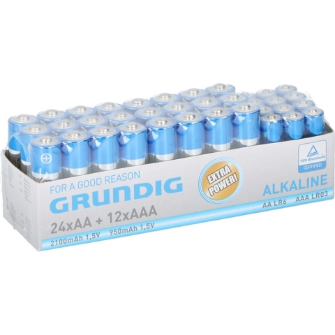 Grundig Batterijen mix pakket - R06 AA en LR03 AAA - 72x stuks - alkaline batterijen -