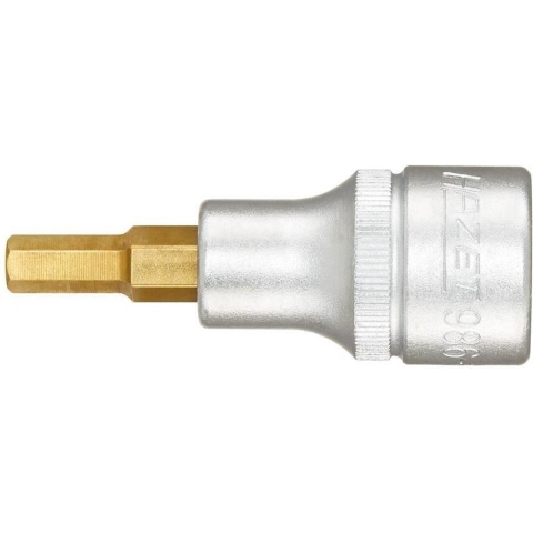 HAZET Remzadel dopsleutelbit 986-9 · 1/2 inch (12,5 mm) vierkant hol · Binnen-zeskant-profiel · SW 9 mm