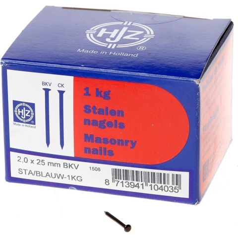 Hoenderdaal Draadnagel Staal Geblauwd Bombekop 2.0X25 | 1 kg - 8003.19.06610