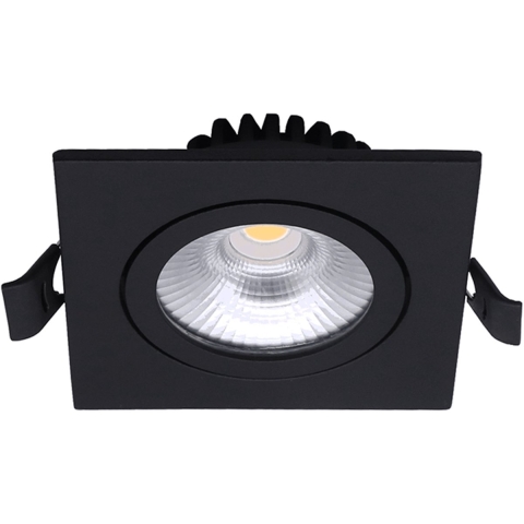 LED inbouwspot 6W 2700K 85mm 60gr vierkant verstelbaar zwart - LED4615