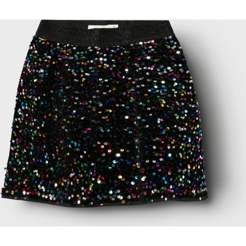 Name It Rok - NkfRunica - Black/Multi m. Pailletten - Name It - 12 jaar (152) - Rok
