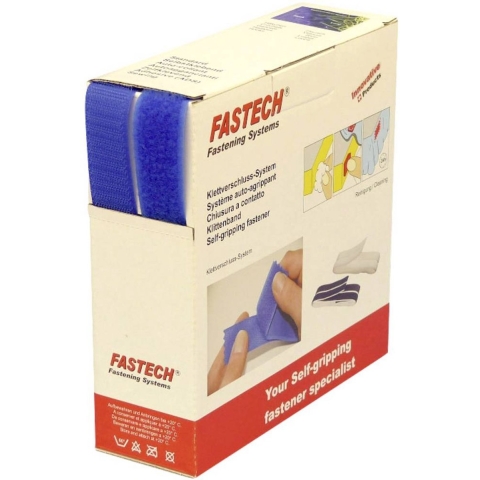 FASTECH® B25-STD042610 Klittenband Om op te naaien Haak- en lusdeel (l x b) 10 m x 25 mm Blauw 10 m
