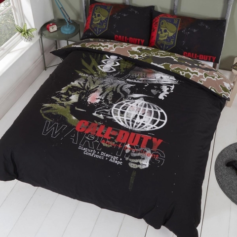 Call of Duty Warning 2 Persoons Dekbedovertrek (200cm x 200cm)