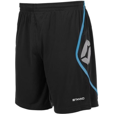 Stanno 420117 Pisa Short - Black-Aqua Blue - XXL