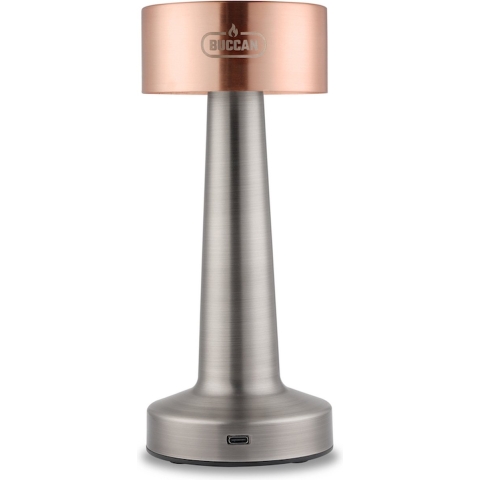 Buccan - Dumbbell tafellamp - Rosegoud en zilver - 3 lichtstanden en touchpanel