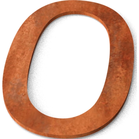 Nummer 0 Model: Huisnummer Corten - Geroba