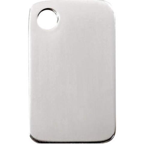 Rectangle roestvrijstalen dierenpenning large/groot 2,58 cm x 4,2 cm - Reddingo