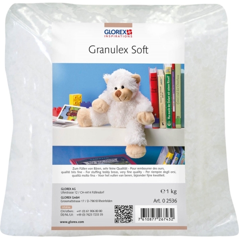 Glorex Hobby vulmateriaal - polyester - 1000 gram voor knuffels/kussens - wit - donzige vlokken -