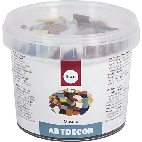 Emmer mozaiek stenen - assorti kleuren mix - 1 kg - ongeveer 325x stuks - 2 x 2 cm tegels -