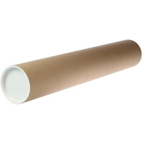 Poster koker van karton - 3x - 680 x 100 mm - Bruin - Verzendkokers - Voor A1 formaat papier -