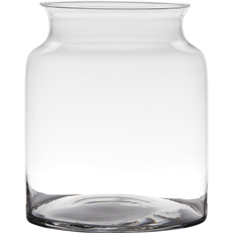 Stijlvolle bloemenvaas - glas - transparant - 23 x 19 cm - modern -