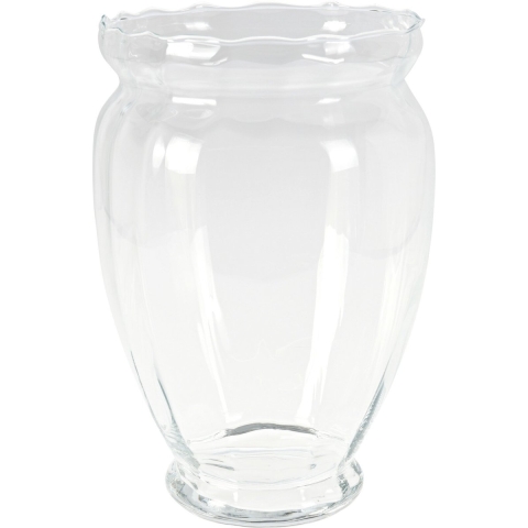 Bloemen vaas transparant - glas - D21 x H35 cm -