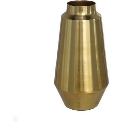 Bloemenvaas van metaal 26 x 13 cm kleur metallic goud -
