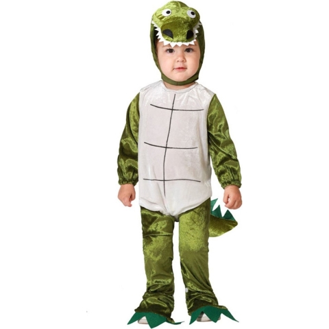 Verkleed set voor peuters - krokodil - donkergroen - 2-delig - carnaval verkleedkleding 12-24 maanden (80-92) -