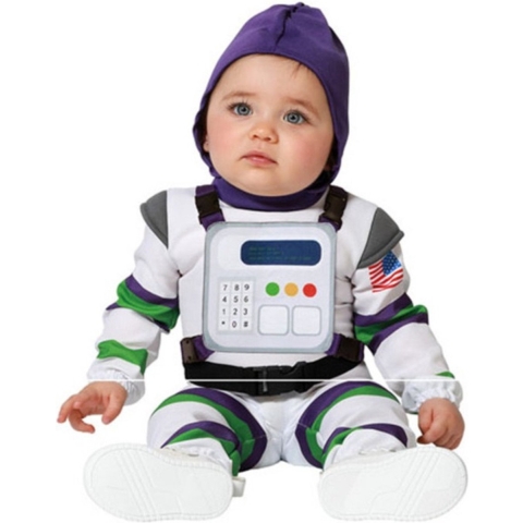 Verkleed set voor peuters - astronaut Buzz - wit - 3-delig - carnaval verkleedkleding 12-24 maanden (80-92) -