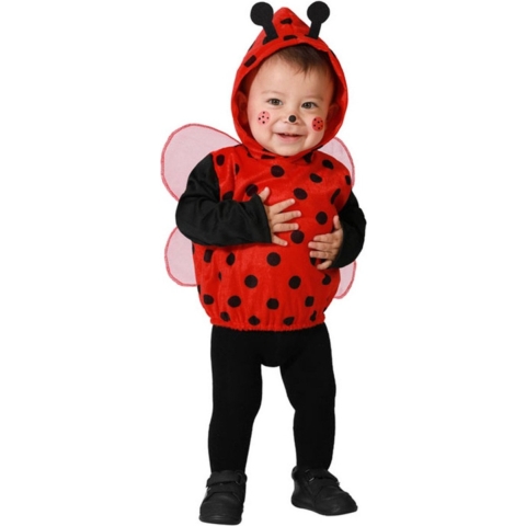 Verkleed set voor peuters - lieveheersbeestje - rood - 2-delig - carnaval verkleedkleding 12-24 maanden (80-92) -