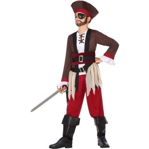 Piraten verkleed kostuum voor jongens 128 (7-9 jaar) -