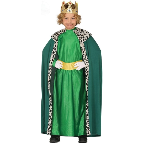 Koning mantel - groen - verkleedkostuum - voor kinderen - 3 koningen - verkleedkleding 10-12 jaar (140-152) -